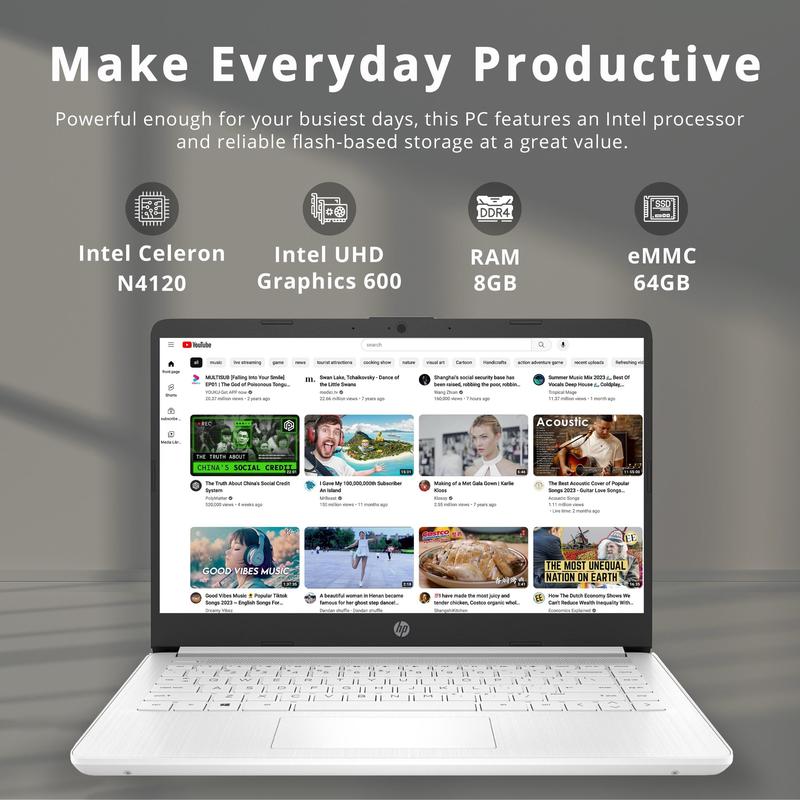 Notebook HP Premium Stream 14 HD BrightView 8 GB de RAM 64 GB SSD